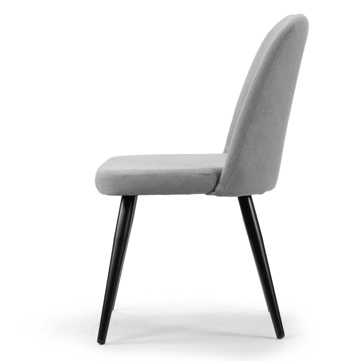 Set of 2 Amira Grey Dining Chair with Black Metal Legs