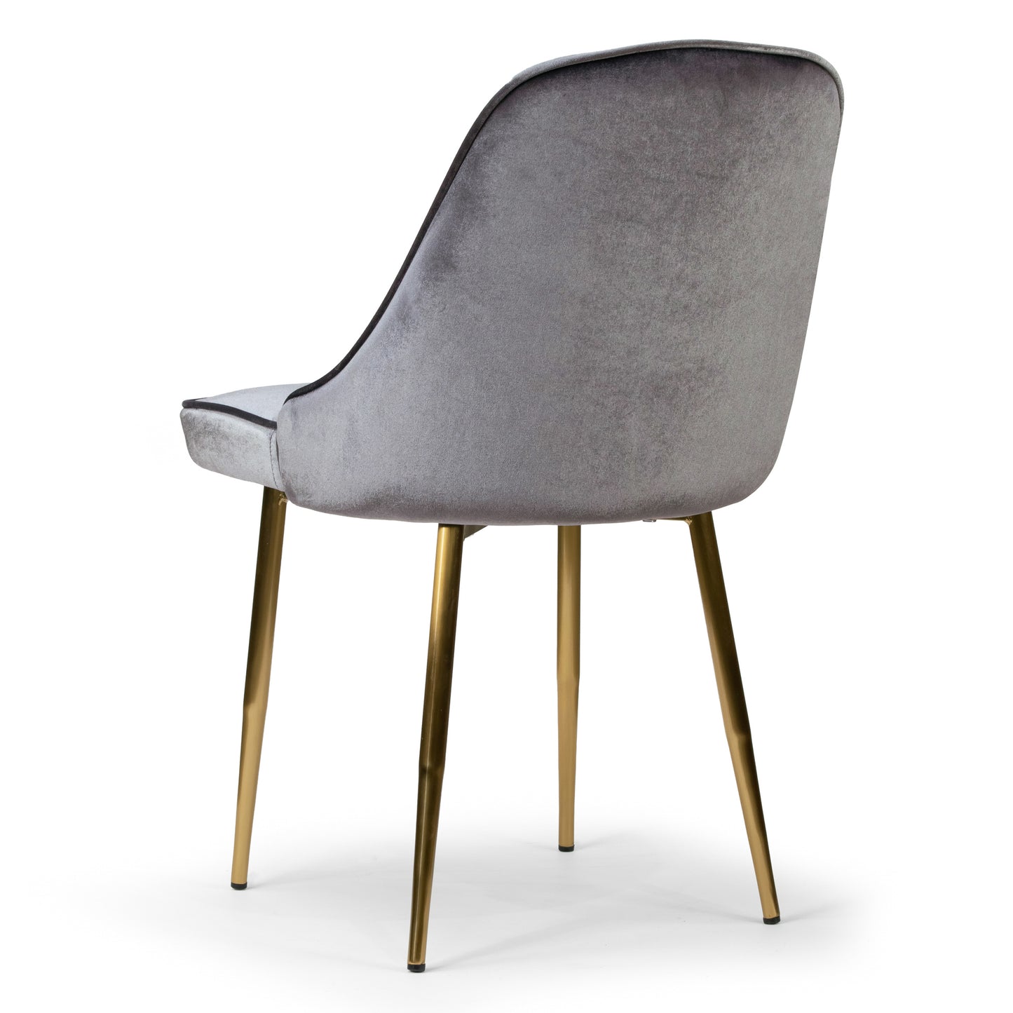 Set of 2 Alpha Sandy Brown Velvet Chair with Brushed Golden Steel Legs