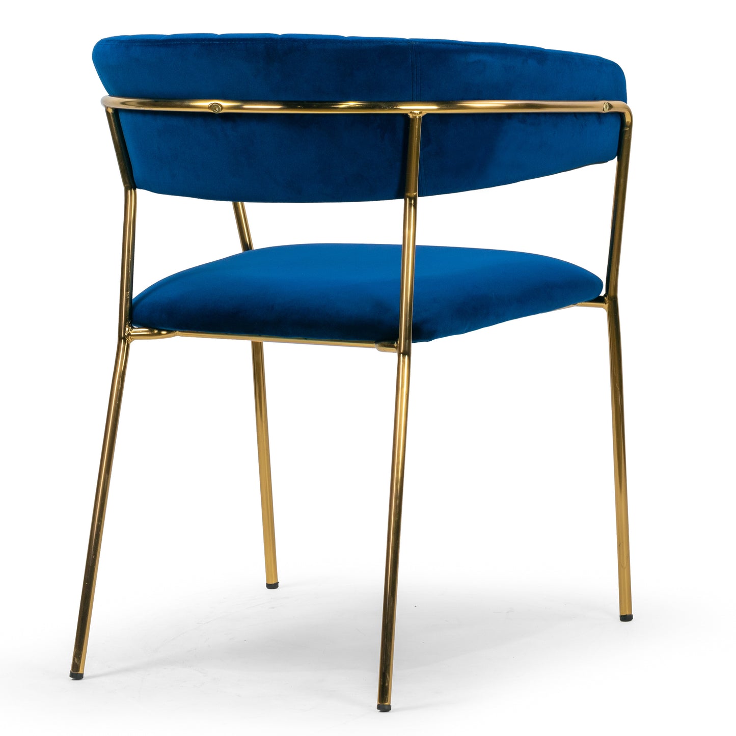 Set of 2 Anya Blue Velvet Arm Chair with Golden Metal Legs