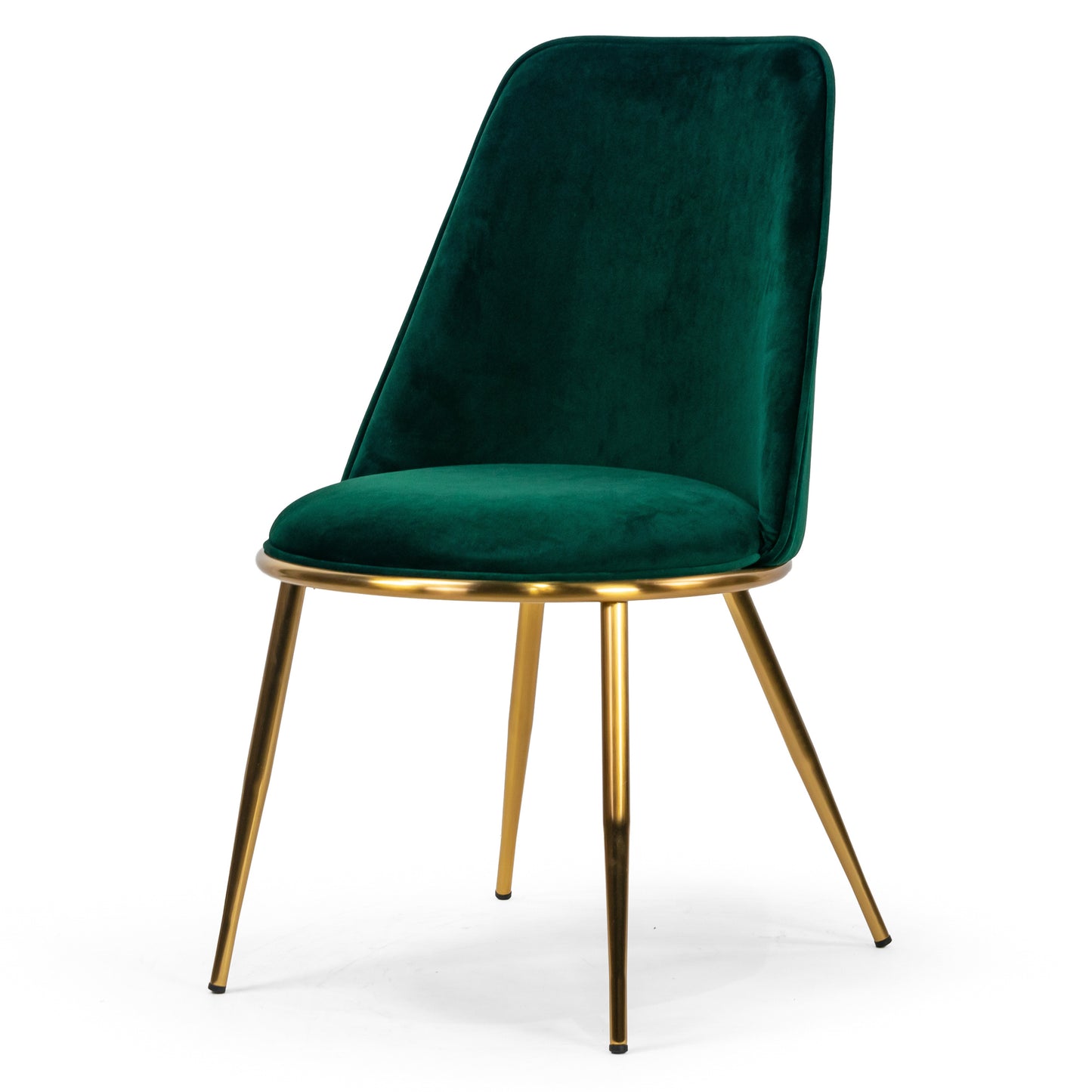 Set of 2 Anzu Green Velvet Dining Chair with Golden Metal Legs