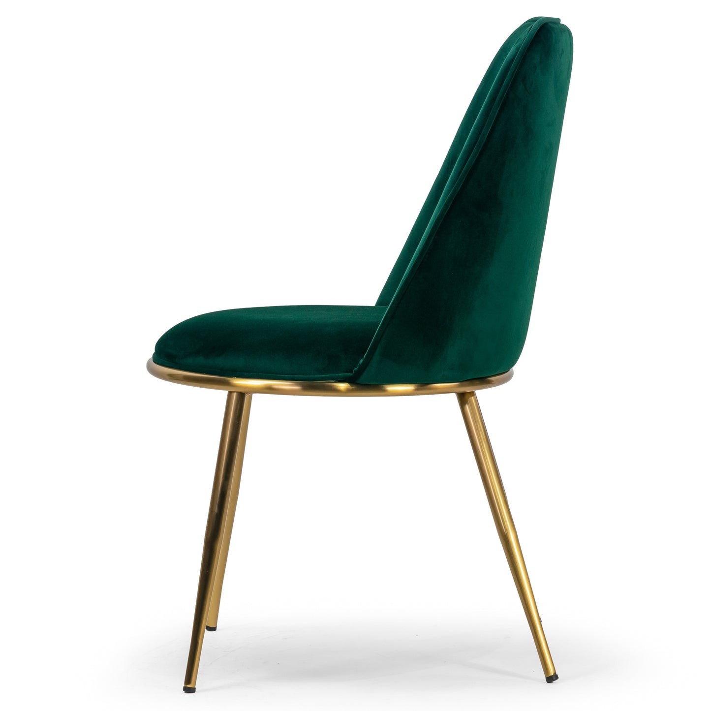 Set of 2 Anzu Green Velvet Dining Chair with Golden Metal Legs
