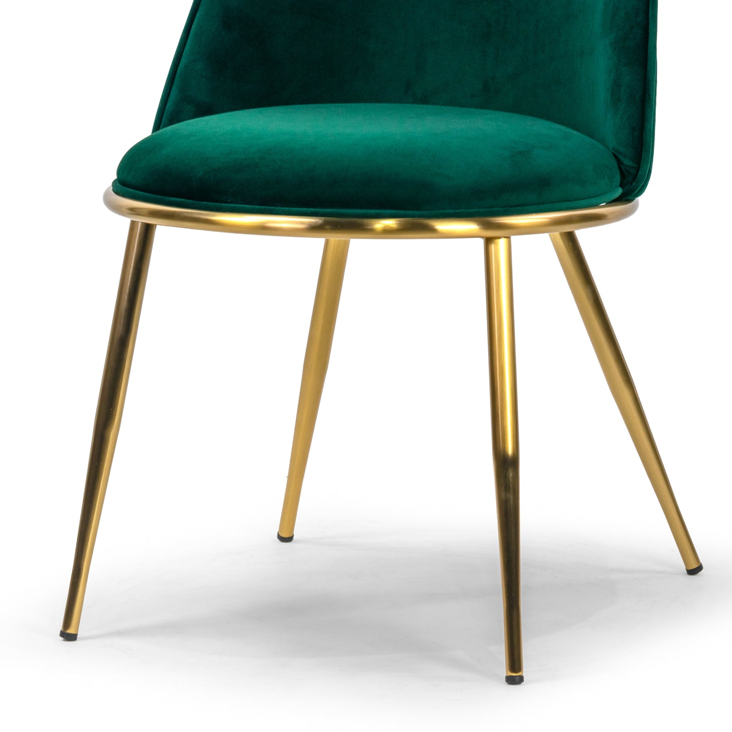 Set of 2 Anzu Green Velvet Dining Chair with Golden Metal Legs