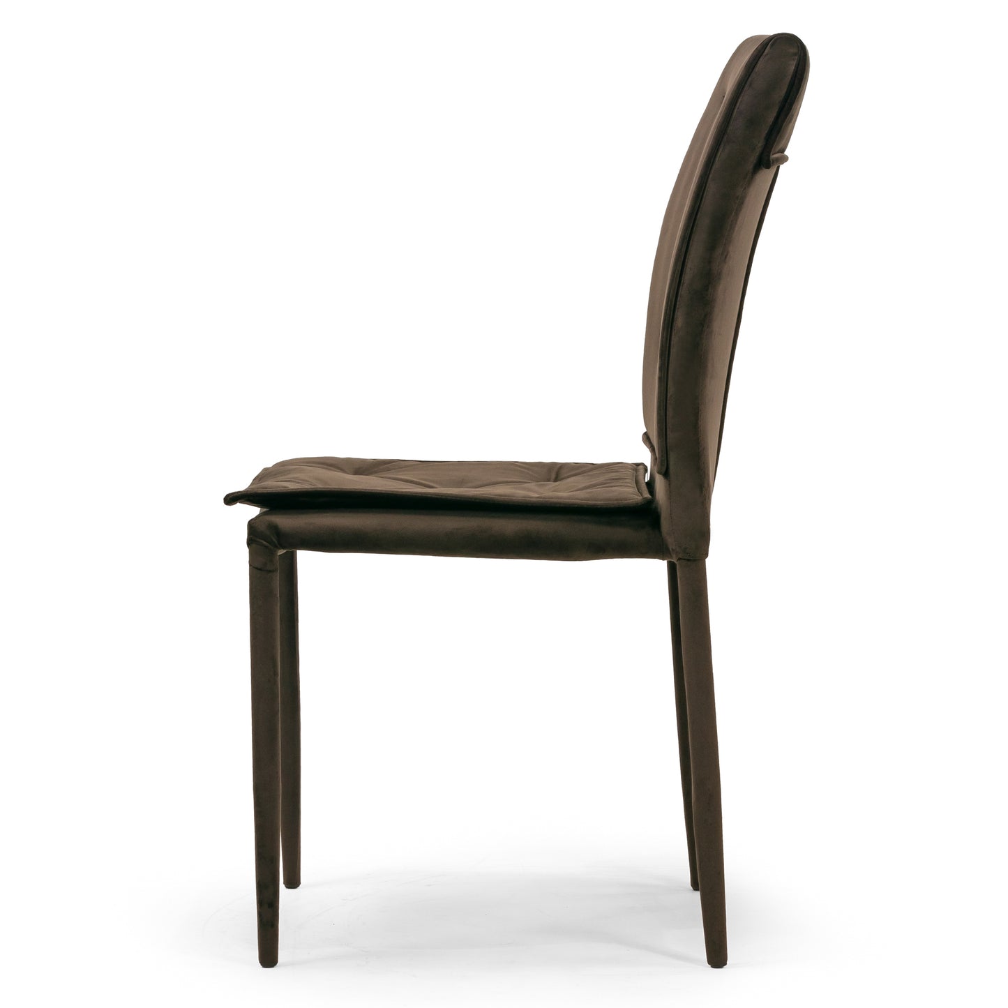 Set of 2 Areli Brown Velvet Dining Chair with Upholstered Legs