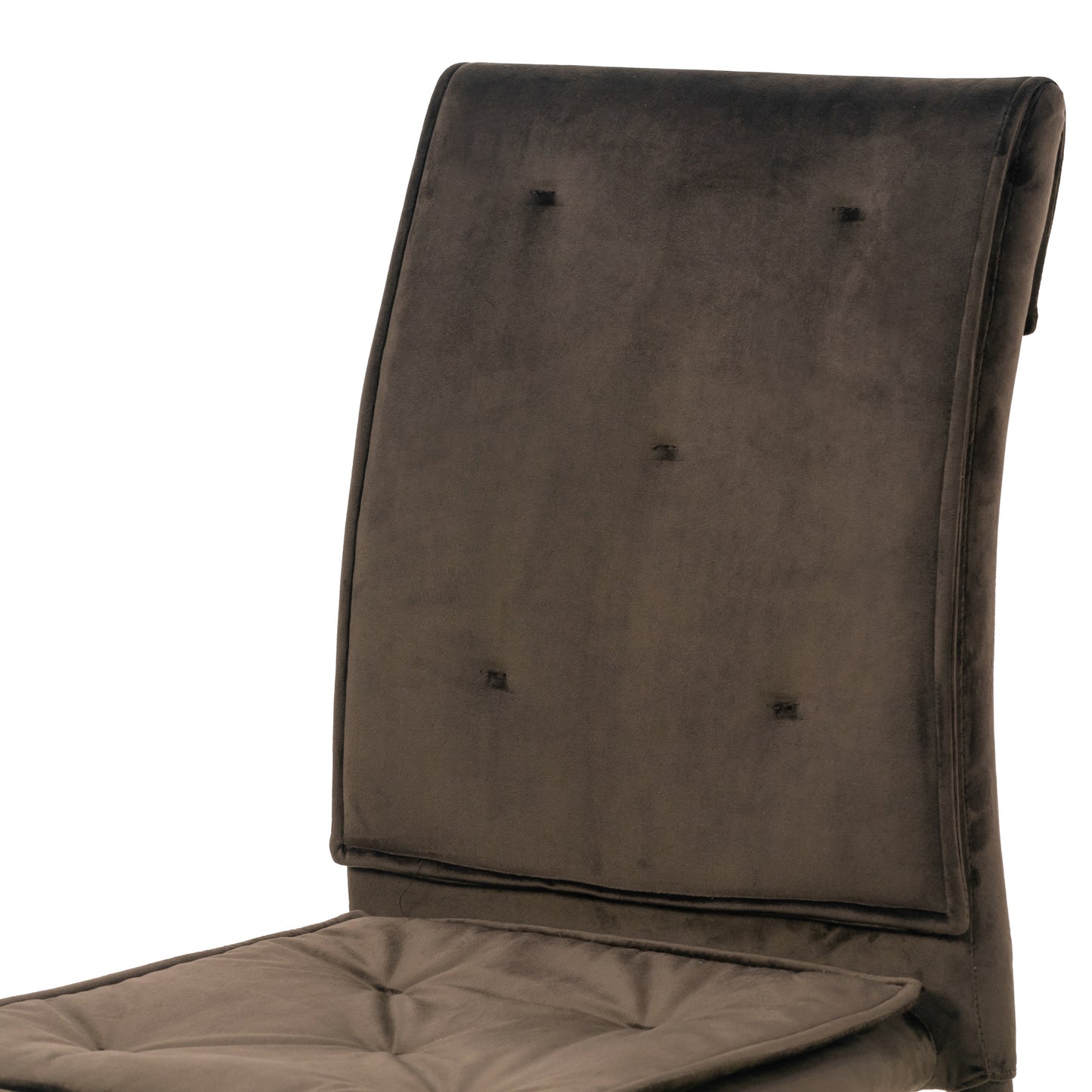 Set of 2 Areli Brown Velvet Dining Chair with Upholstered Legs