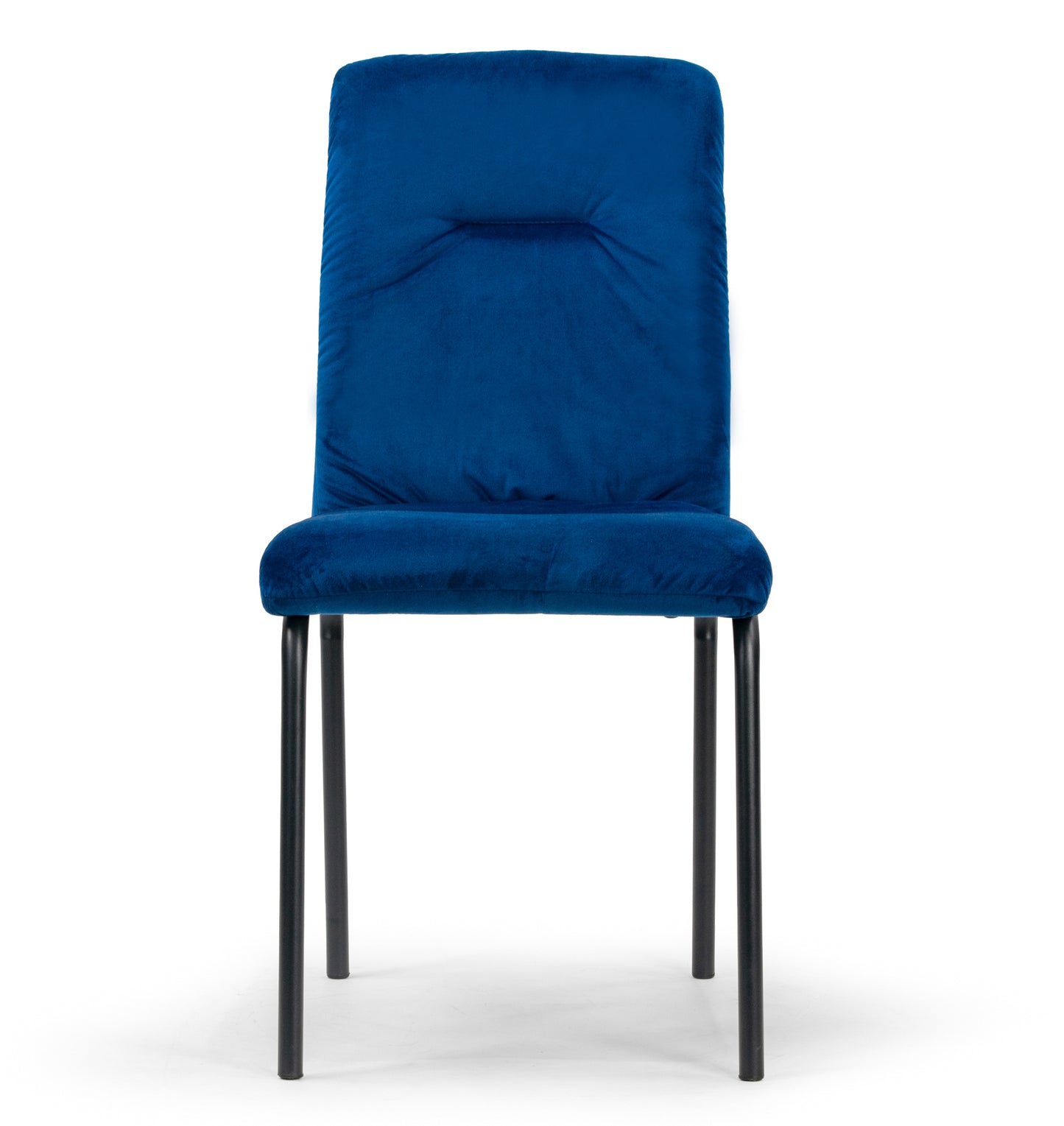 Set of 2 Aren Blue Velvet Side Chair with Black Metal Legs