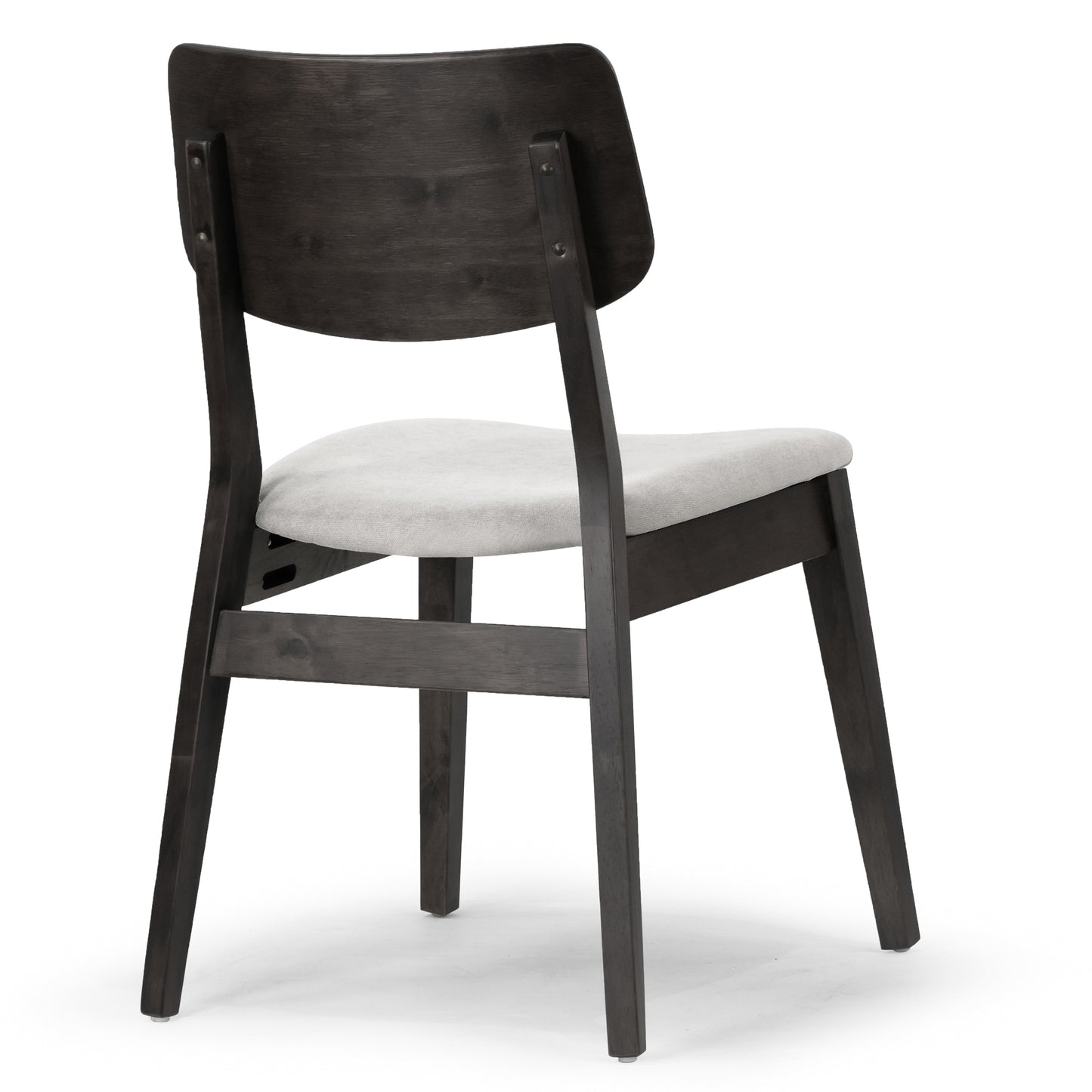 Set of 2 Astin Black Wood Chair with Light Grey Fabric Seat