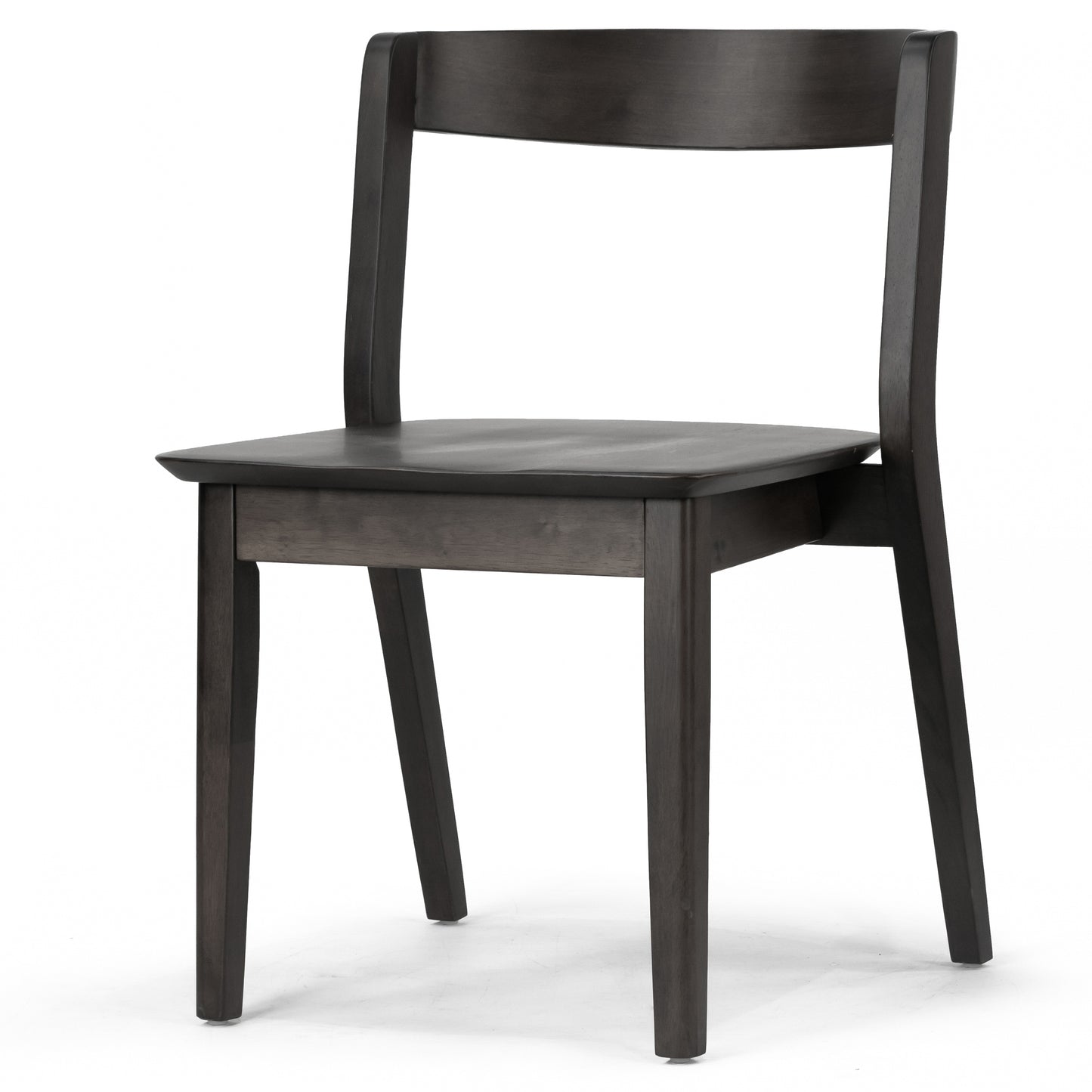 Set of 2 Astor Black Solid Wood Chair with Curved Back