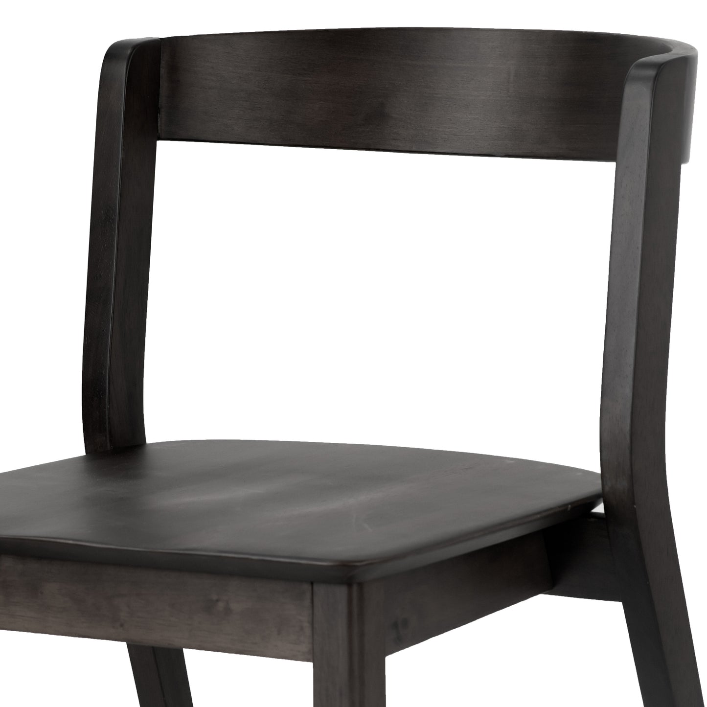 Set of 2 Astor Black Solid Wood Chair with Curved Back