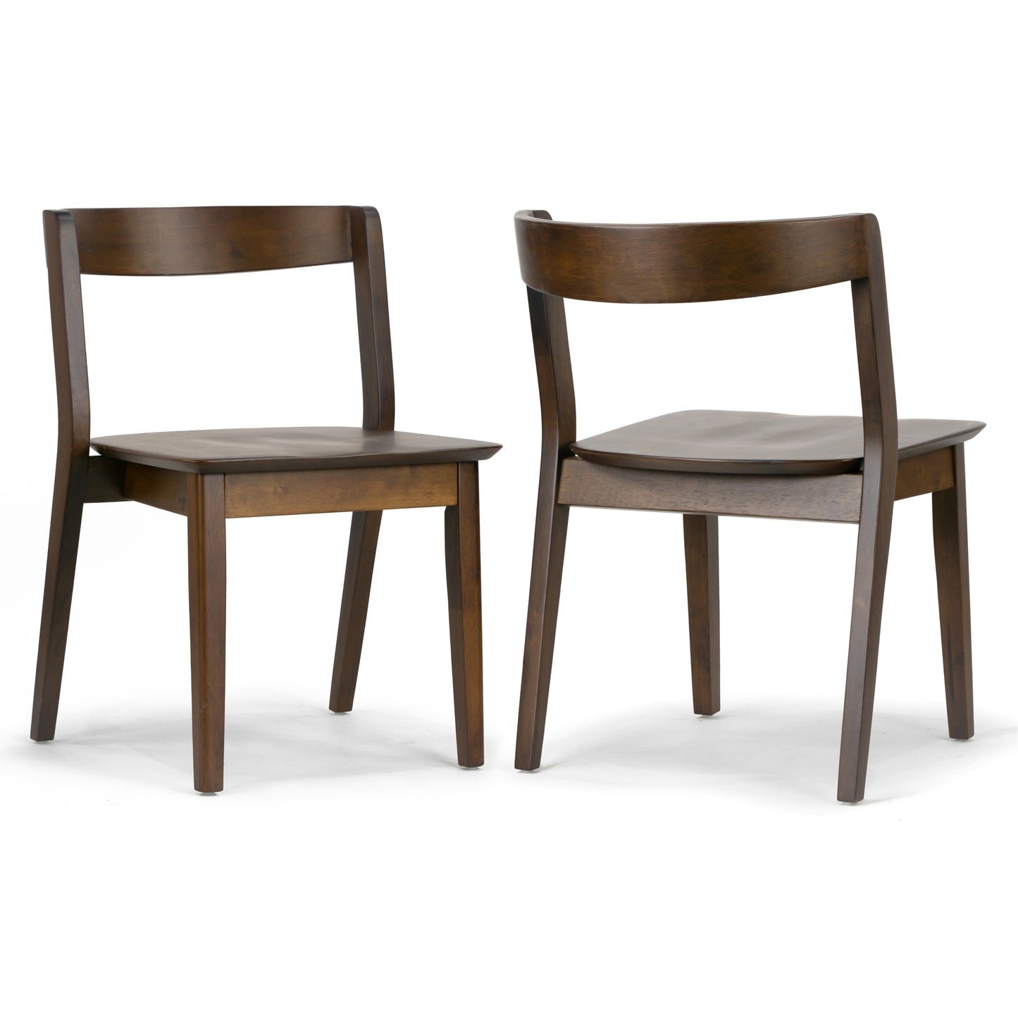 Set of 2 Astor Dark Brown Solid Wood Chair with Curved Back