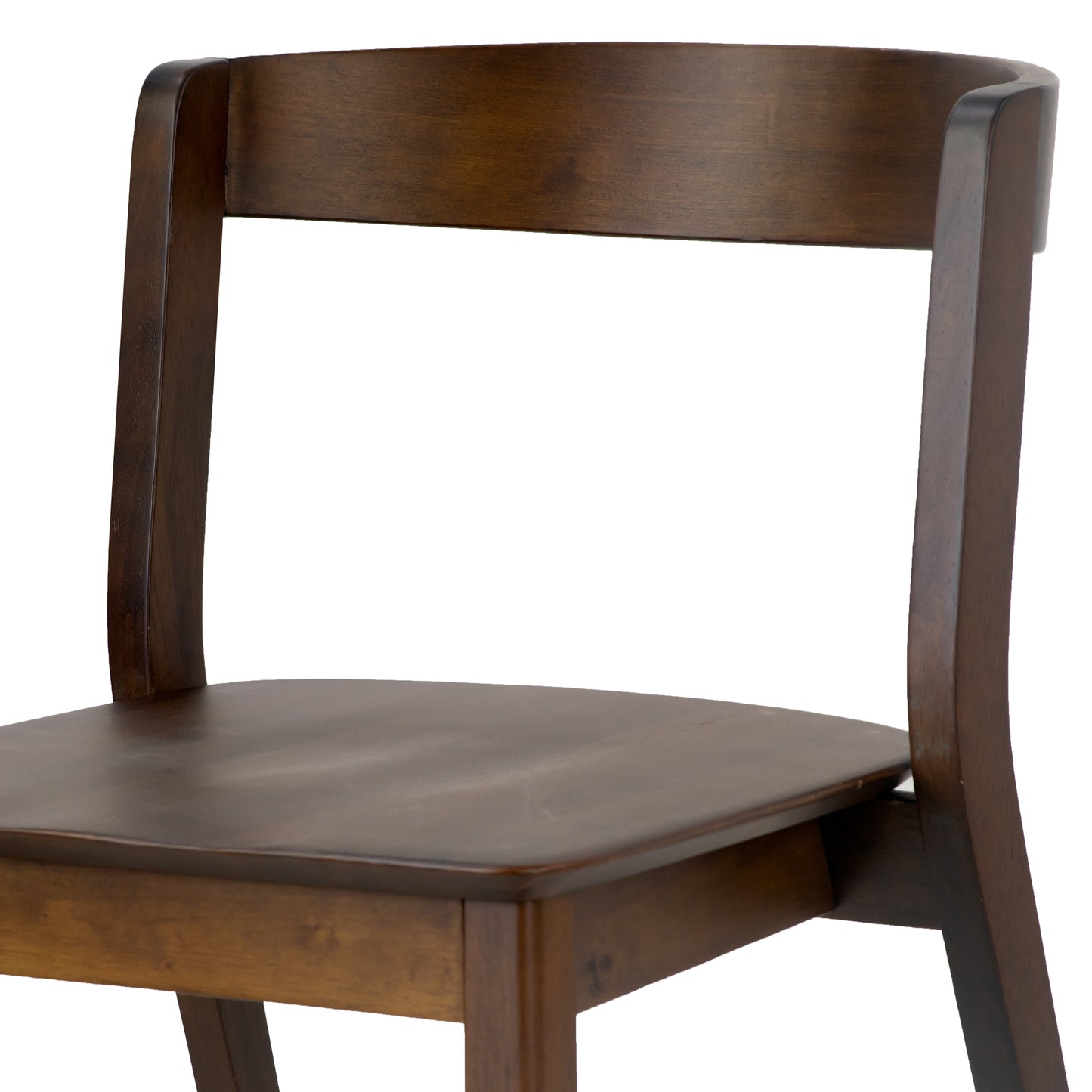 Set of 2 Astor Dark Brown Solid Wood Chair with Curved Back