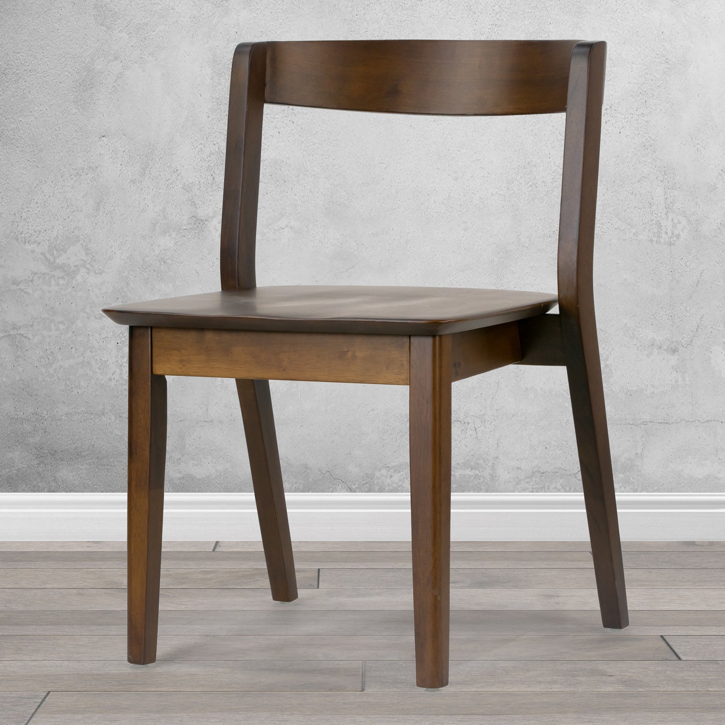 Set of 2 Astor Dark Brown Solid Wood Chair with Curved Back