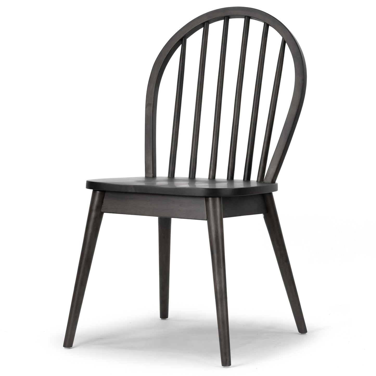 Set of 2 Astra Black Solid Wood Chair with Windsor Back