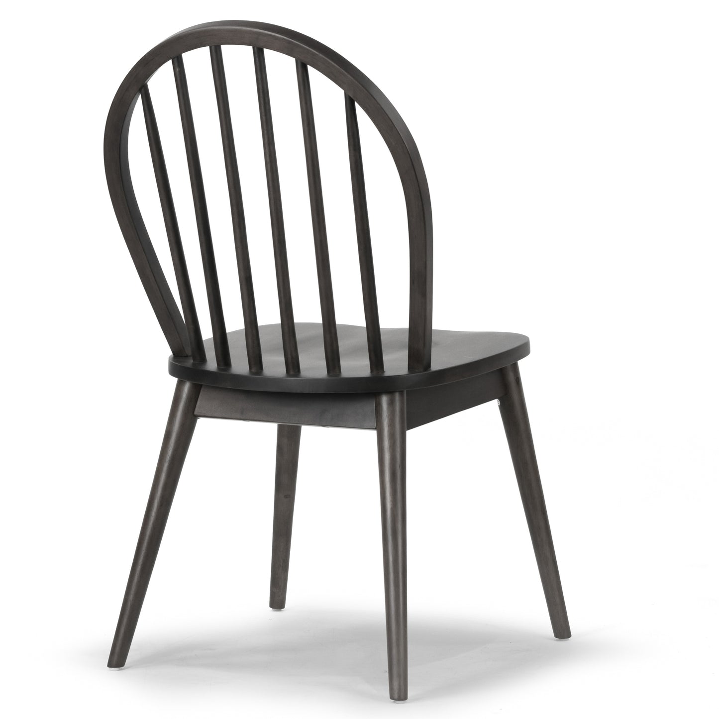 Set of 2 Astra Black Solid Wood Chair with Windsor Back