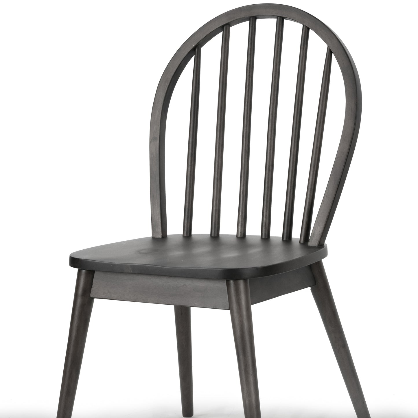 Set of 2 Astra Black Solid Wood Chair with Windsor Back