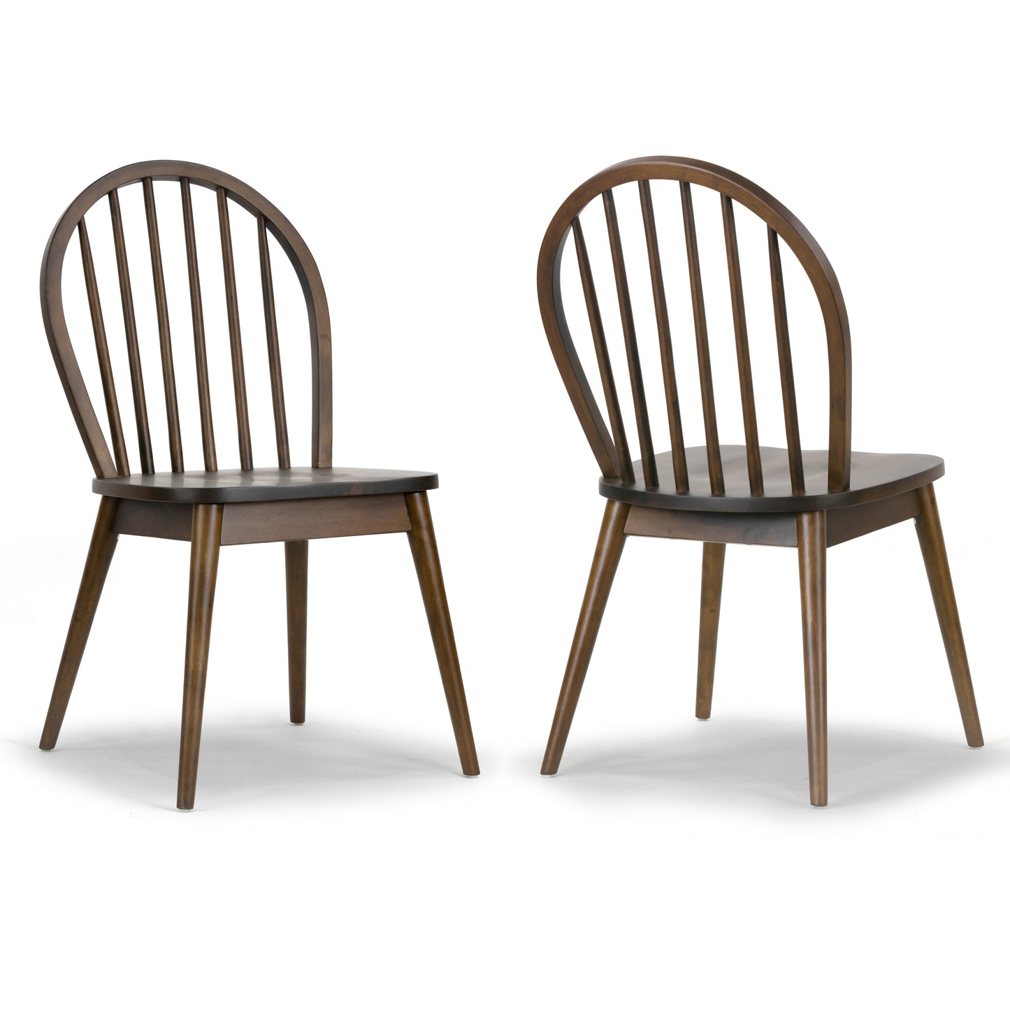 Set of 2 Astra Dark Brown Solid Wood Chair with Windsor Back