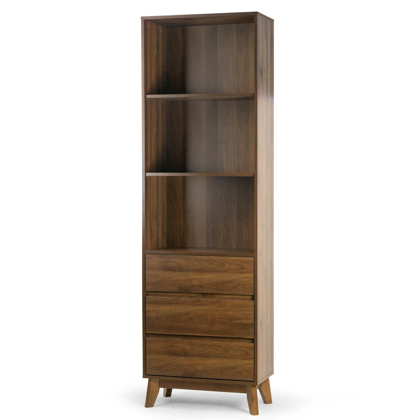 Anson Bookcase Display Shelf Media Tower with Drawers