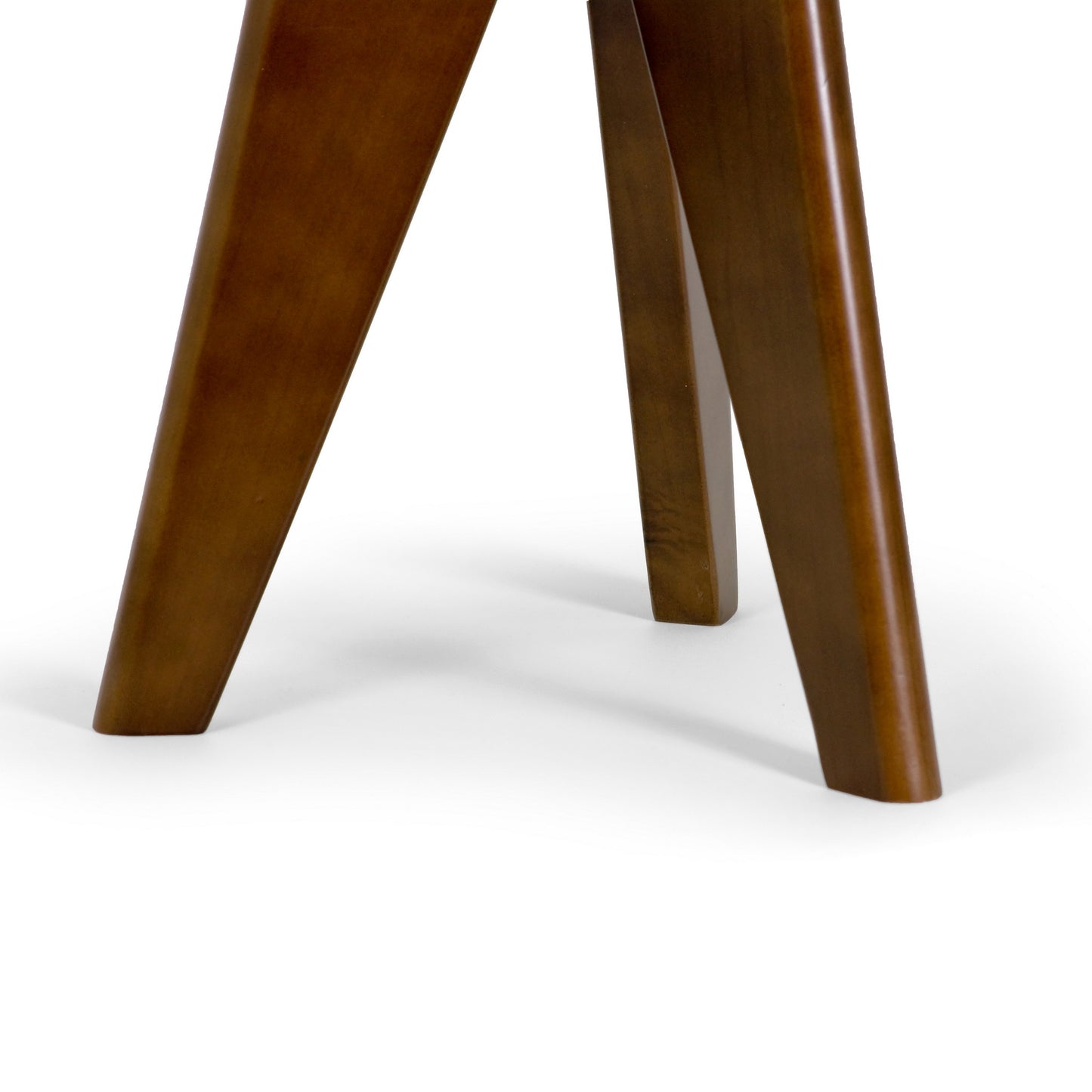 Aina Walnut Finish Round Side Table with Tripod-shaped Legs