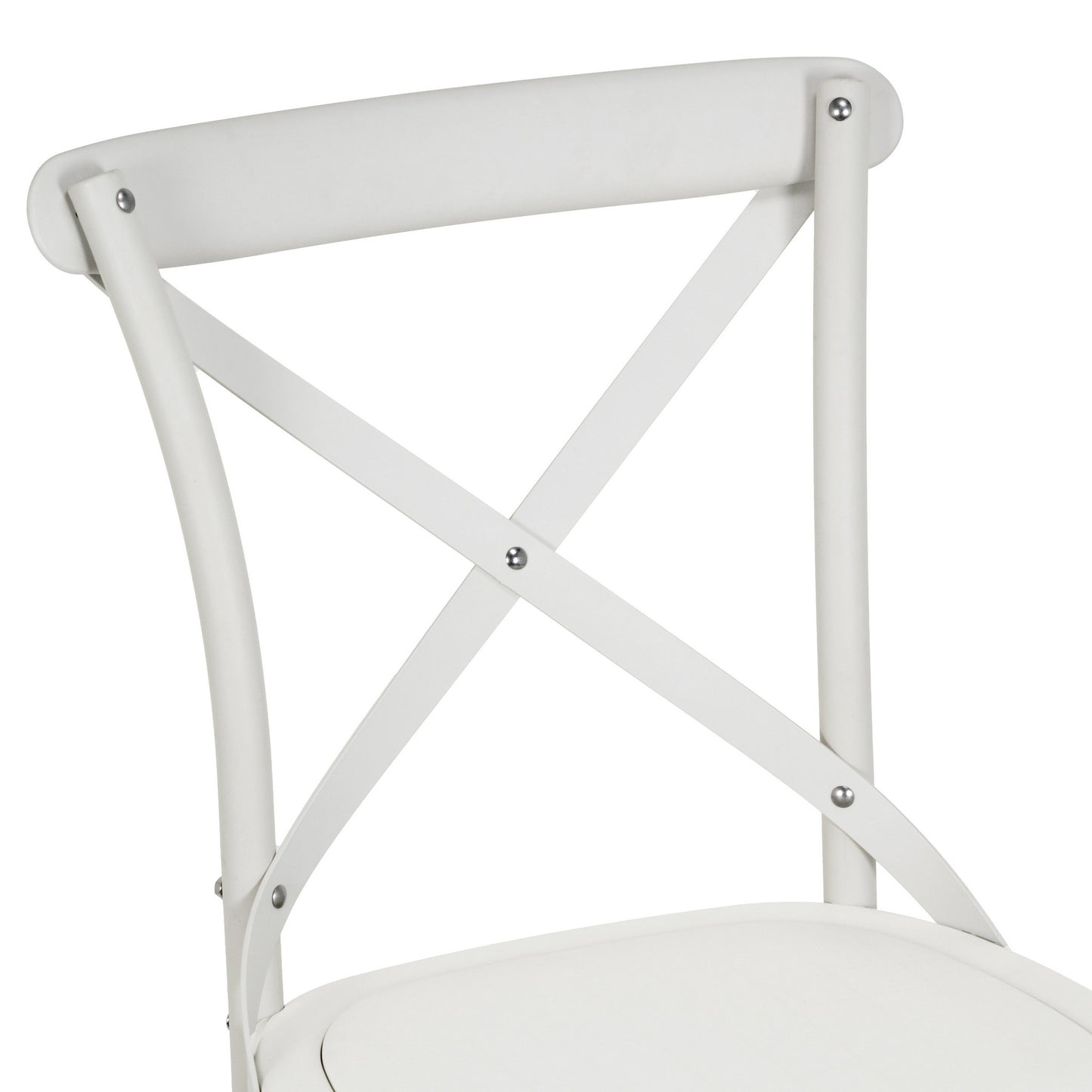 Set of 2 Aleah Outdoor Indoor Dining Chair Cross Back Chairs in White