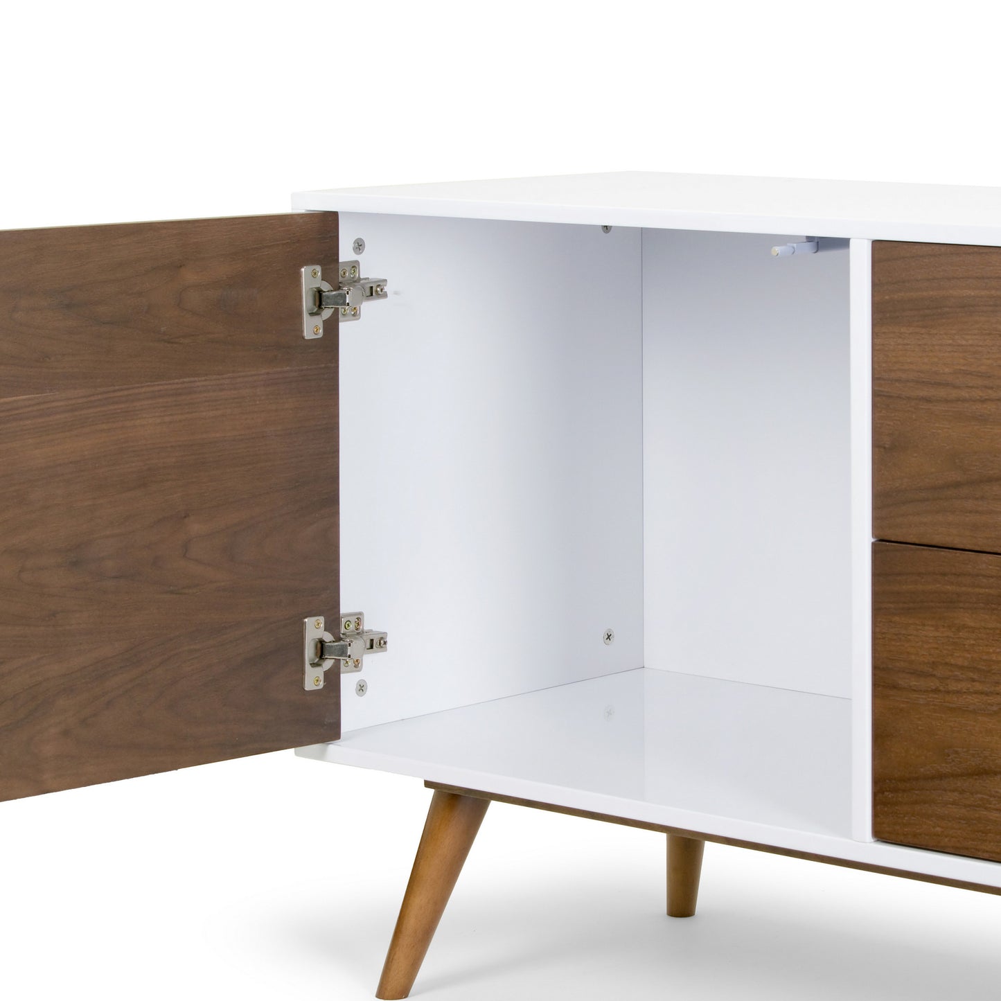 Ailsa Walnut & White Sideboard Scandinavian Retro Style Sofa Table