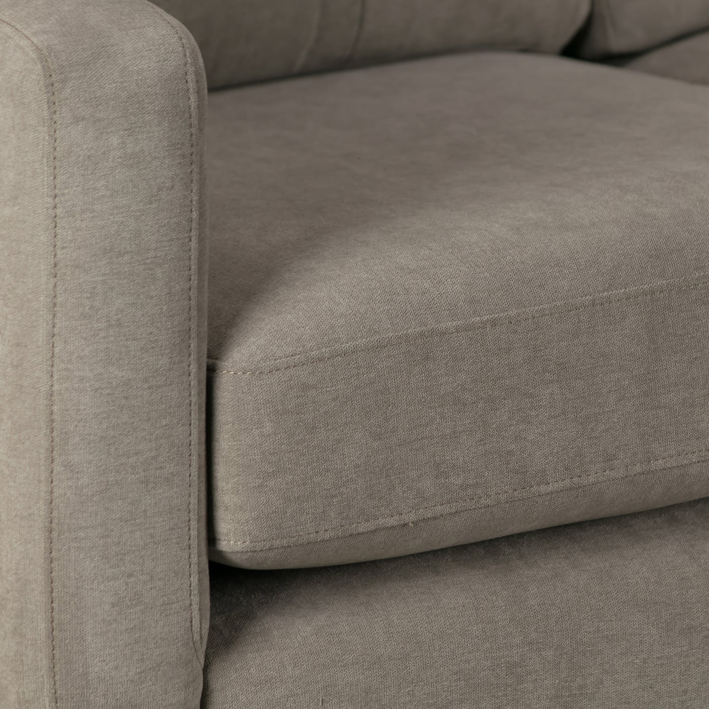 Alia Modern Sandy Grey Fabric Sofa with Removable Cushions