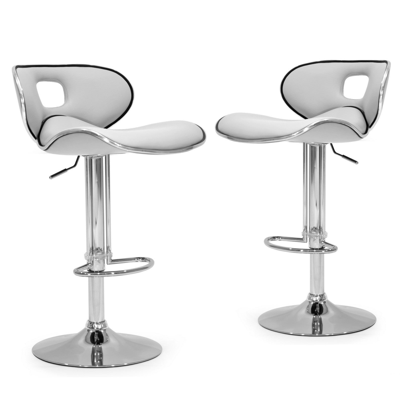 White leather and chrome best sale bar stools