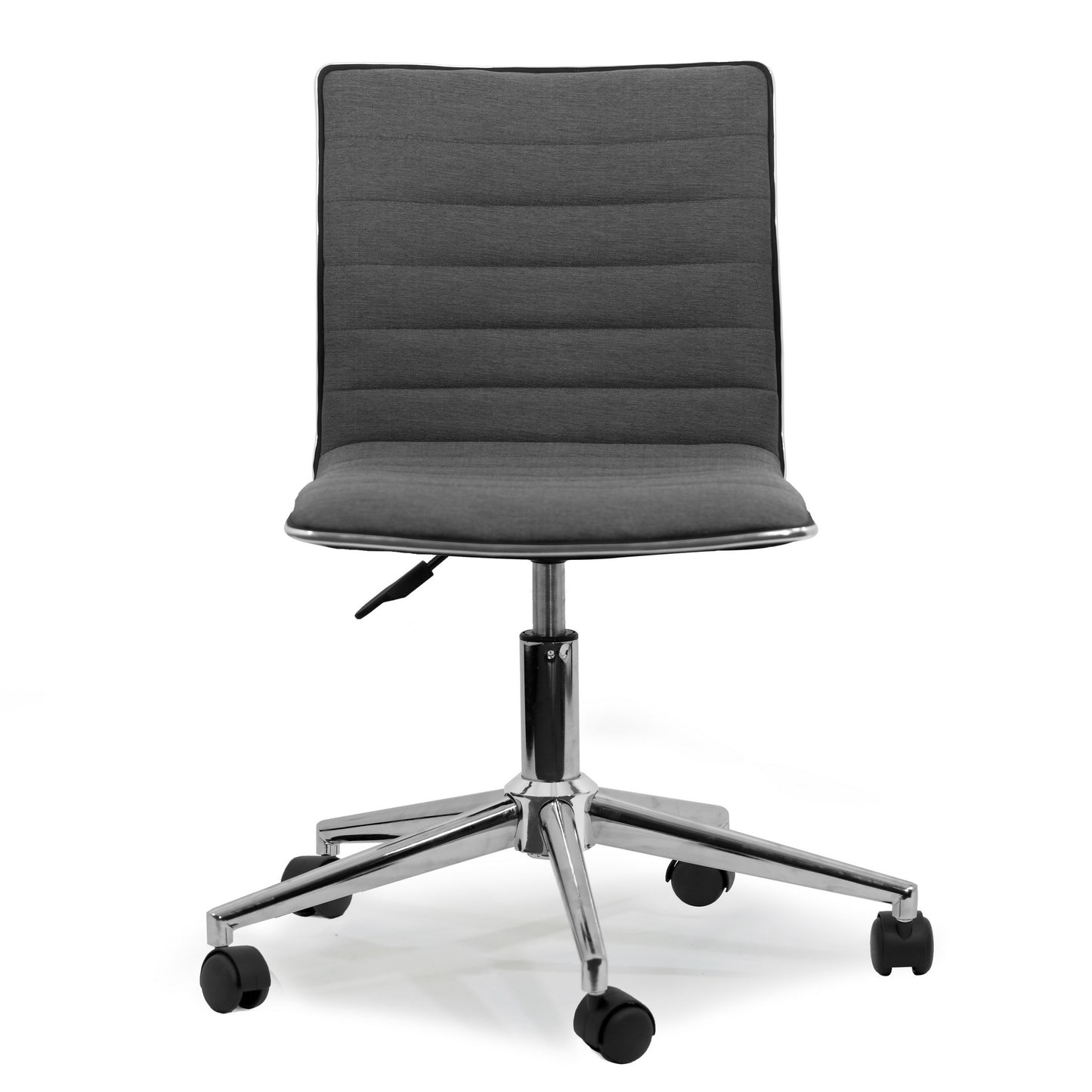 Aiko Grey Fabric Swivel Office Chair with Wheel Base