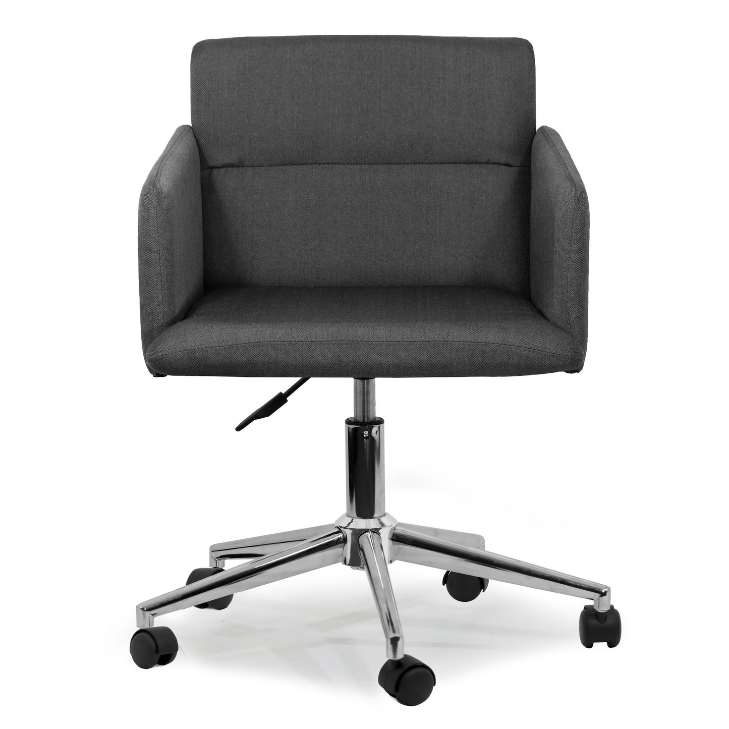 Aila Dark Grey Fabric Swivel Office Chair with Wheel Base