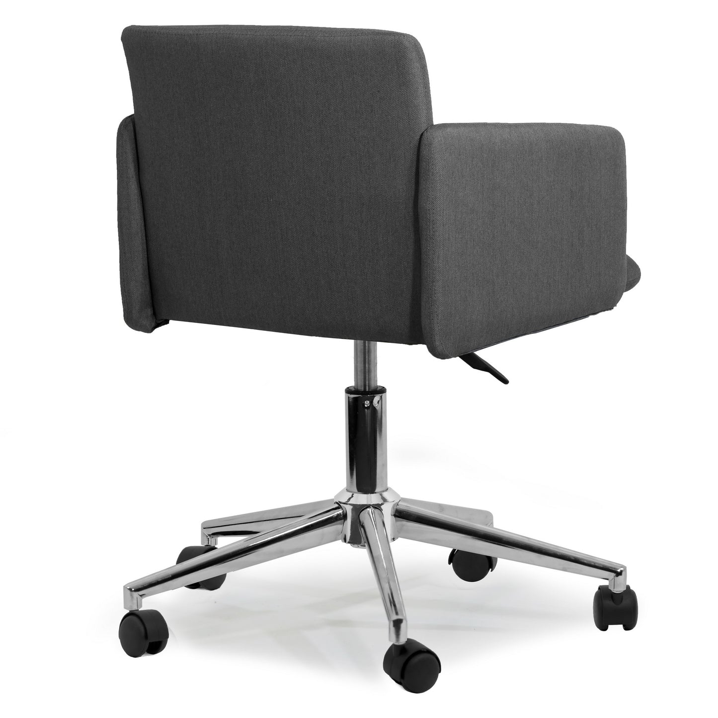 Aila Dark Grey Fabric Swivel Office Chair with Wheel Base