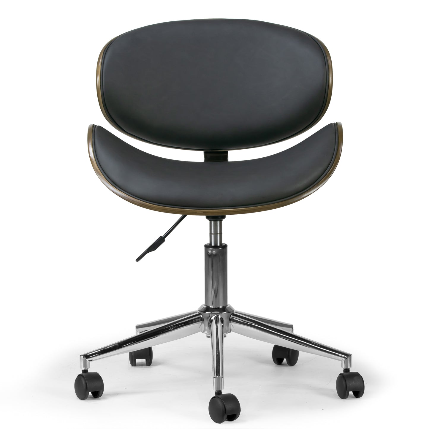 Amar Modern Dark Grey Office Chair with Grey Plywood Bentwood Frame