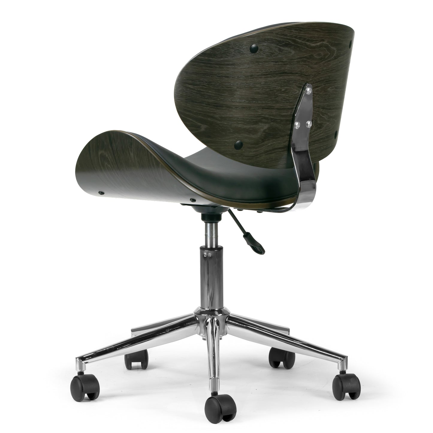 Amar Modern Dark Grey Office Chair with Grey Plywood Bentwood Frame