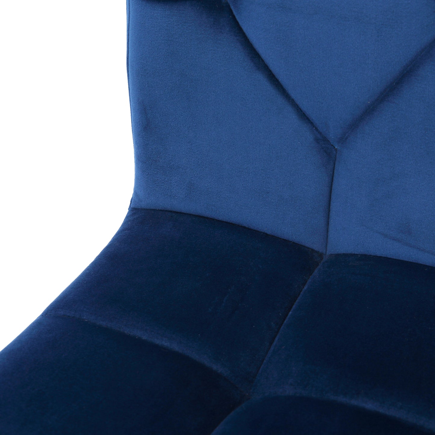 Amali Blue Velvet Upholstered Adjustable Height Swivel Office Chair with Wheel Base