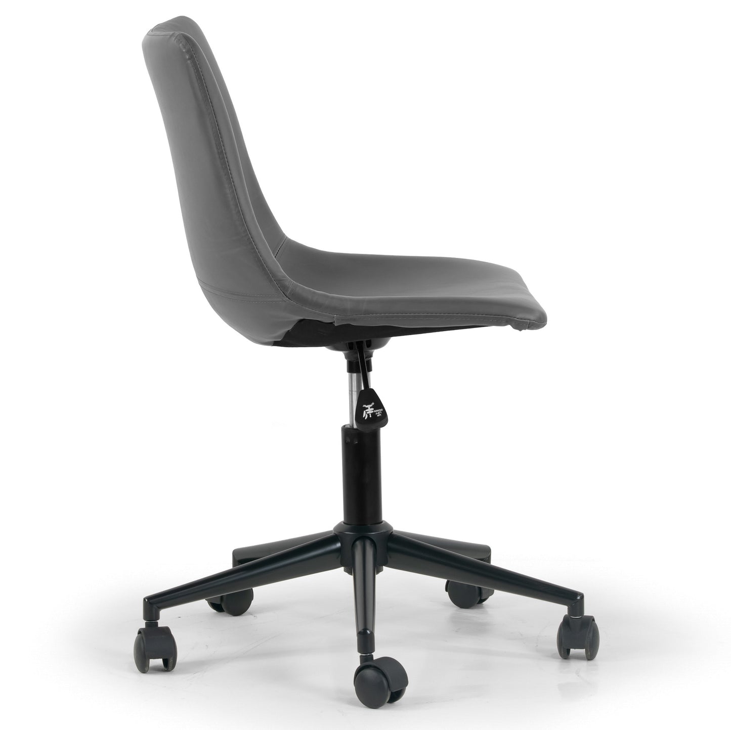 Adan Grey Faux Leather Adjustable Height Swivel Office Chair with Wheel Base