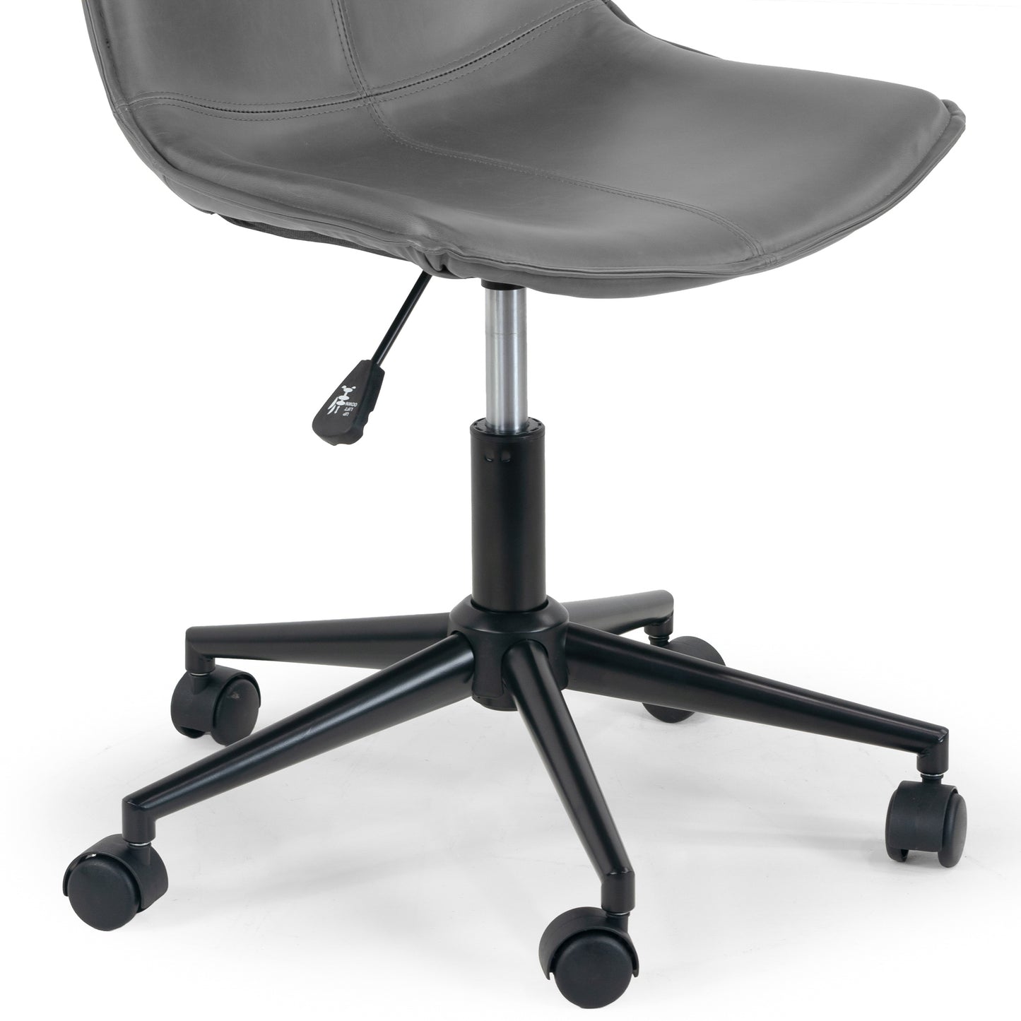 Amery Grey Faux Leather Adjustable Height Swivel Office Chair with Wheel Base