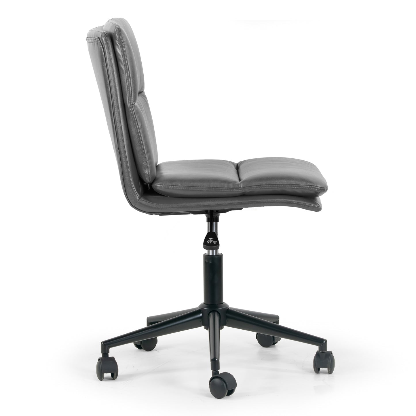 Avak Grey Faux Leather Adjustable Height Swivel Office Chair