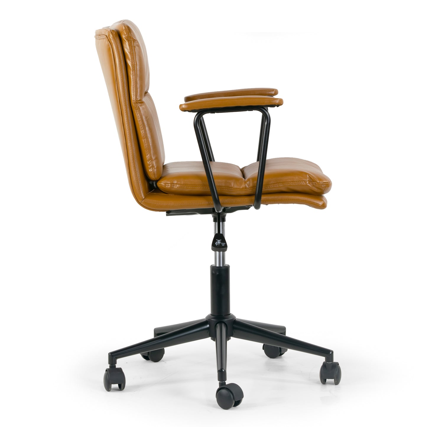 Avalee Cappuccino Faux Leather Adjustable Height Swivel Office Chair with Arms