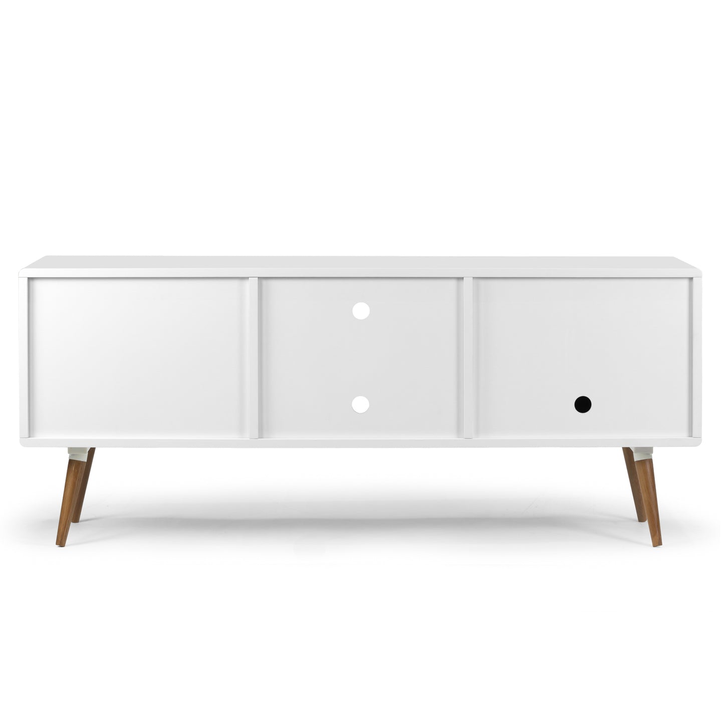 Alta Scandinavian Style Walnut and White Finish TV Stand