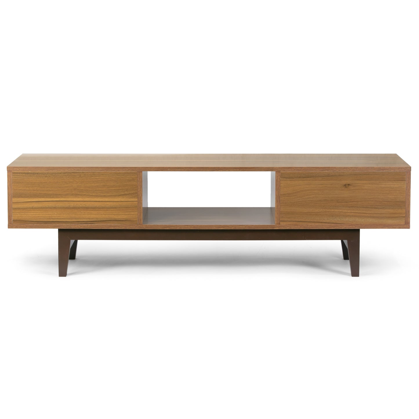 Alvin Scandinavian Style Walnut Finish TV Stand with Contrasting Drawers