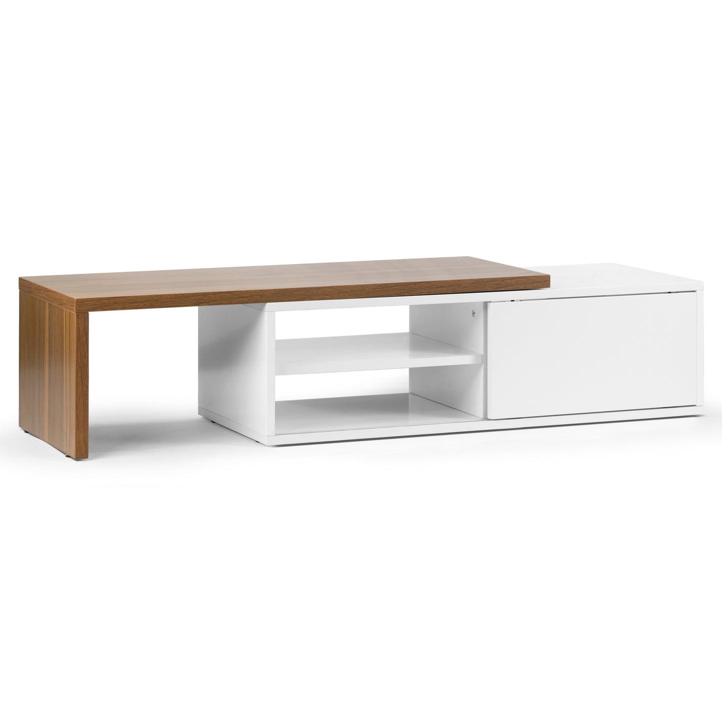 Alyce Scandinavian Style White TV Stand with Contrasting Color Accent
