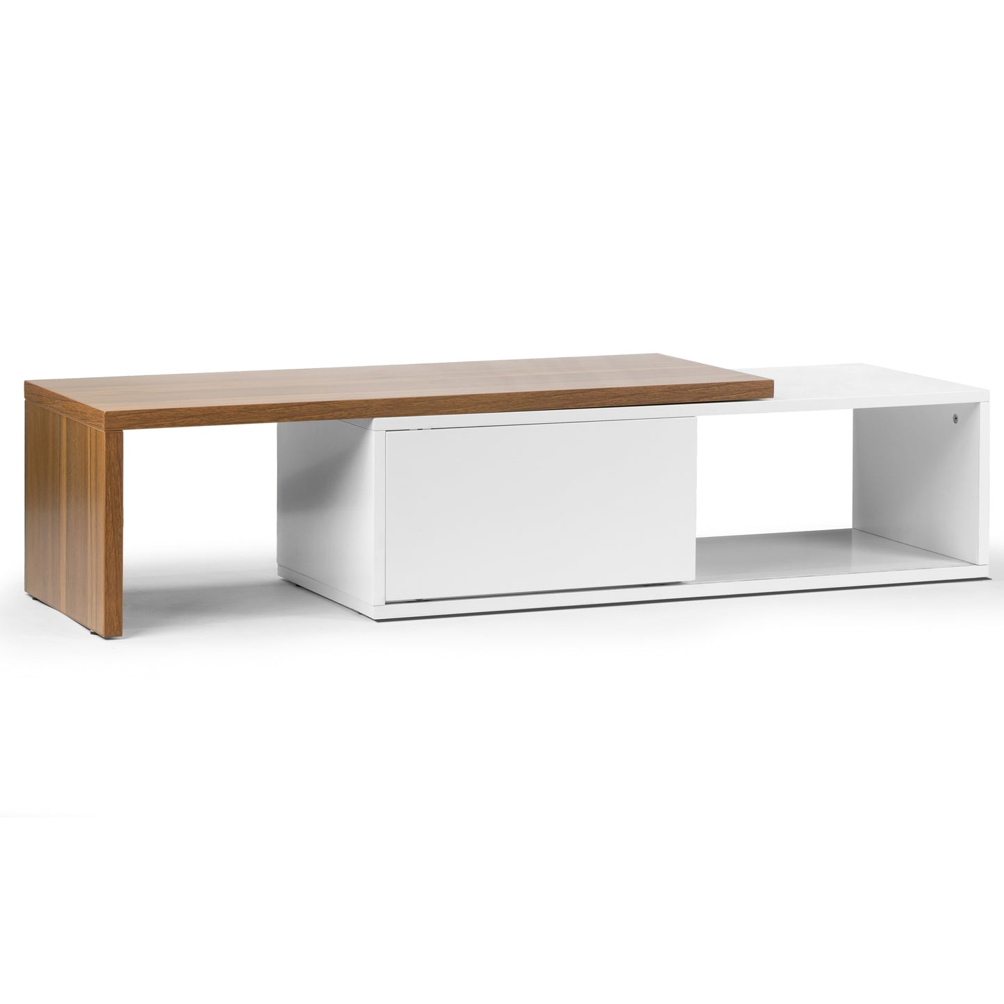 Alyce Scandinavian Style White TV Stand with Contrasting Color Accent