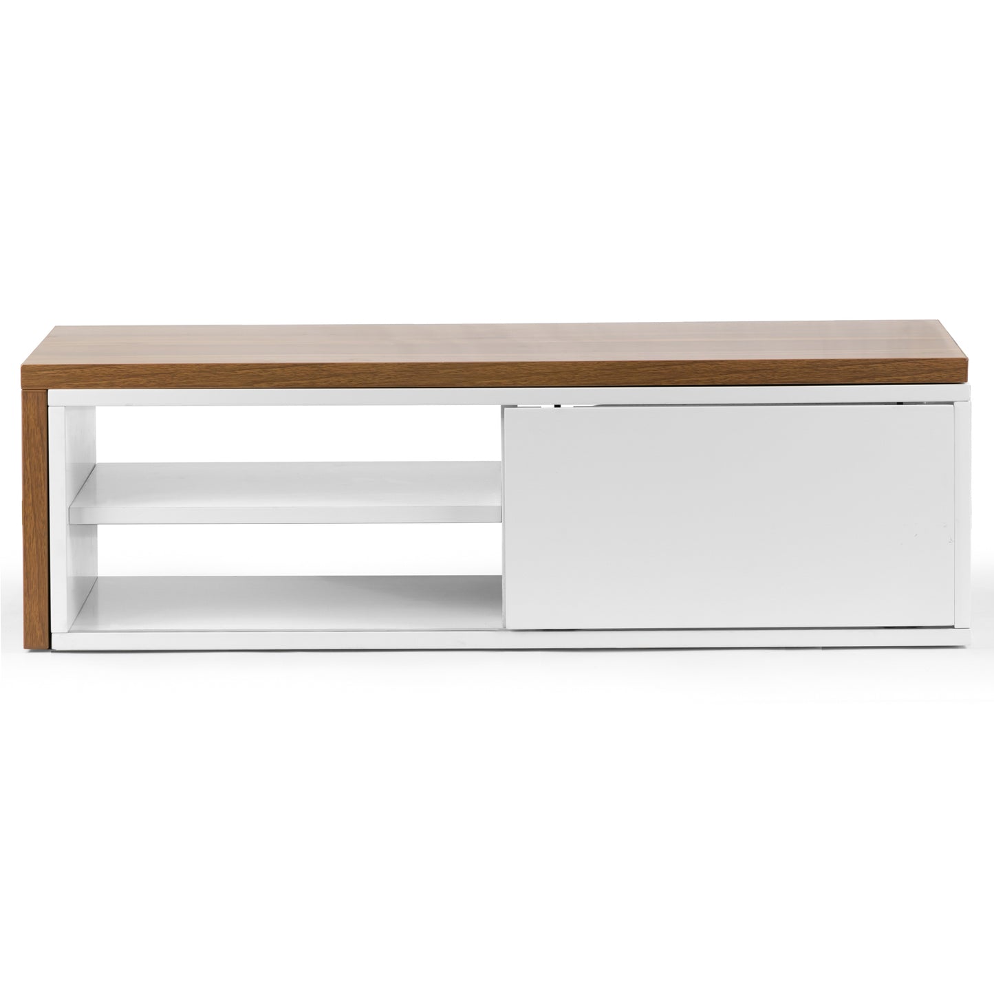 Alyce Scandinavian Style White TV Stand with Contrasting Color Accent