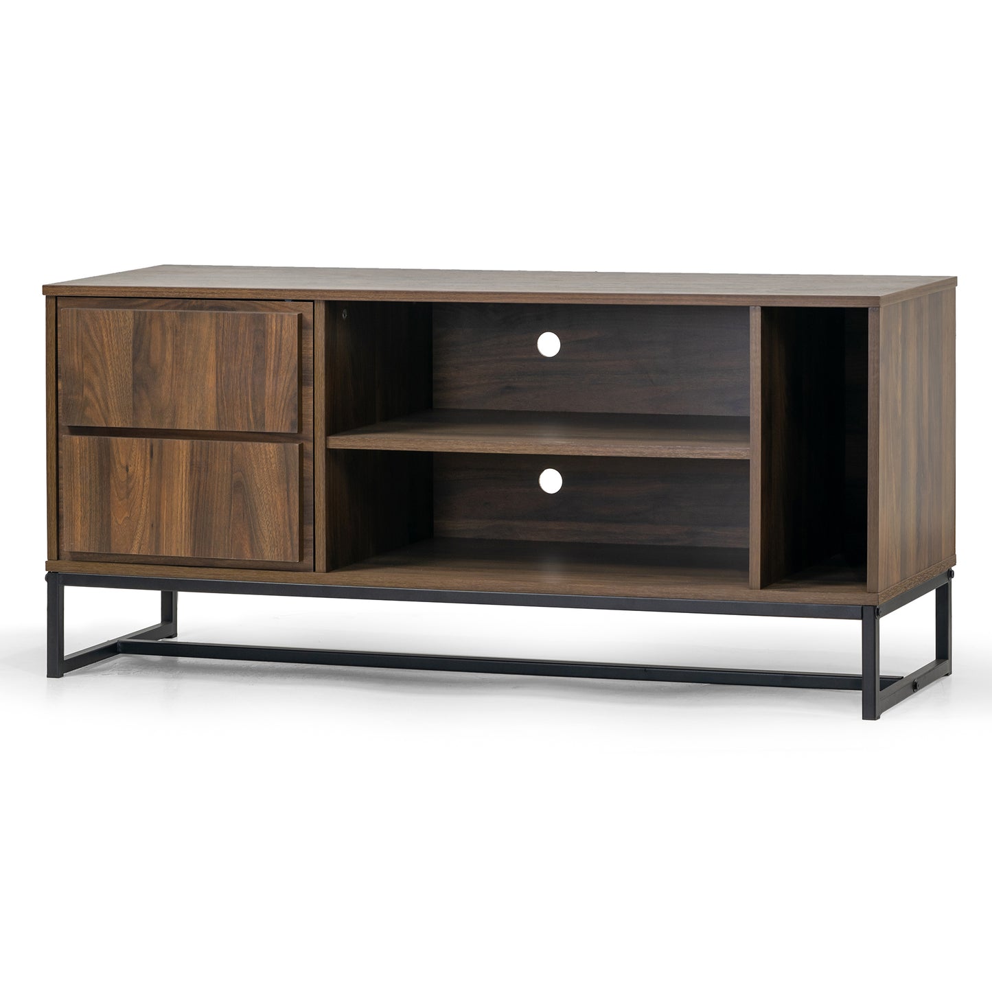 Arva Dark Walnut Finish TV Stand with Cabinet