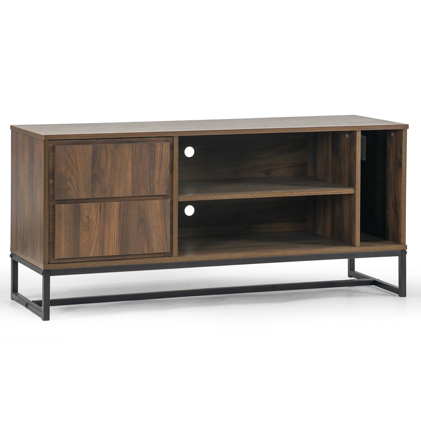 Arva Dark Walnut Finish TV Stand with Cabinet