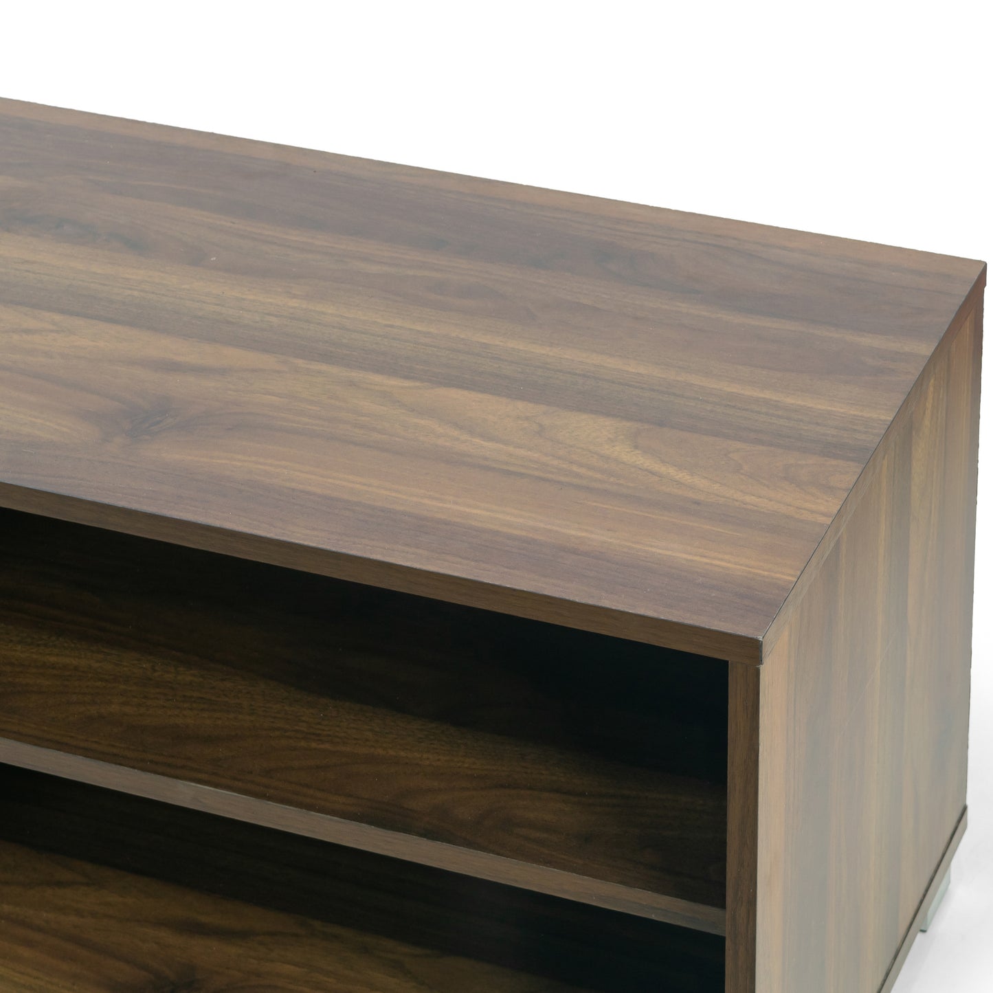 Anne TV Stand Walnut Finish with Contrasting White Door