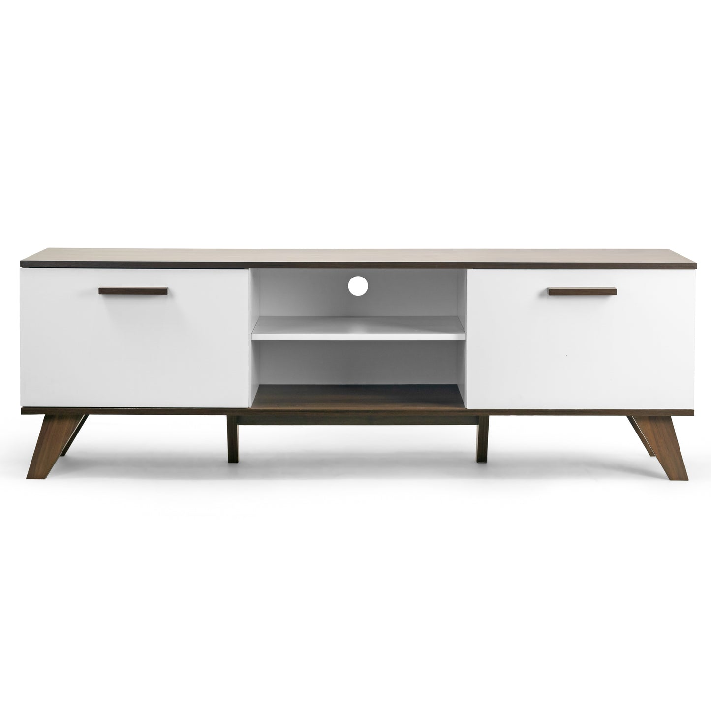 Annis TV Stand Walnut Finish with Contrasting White Door