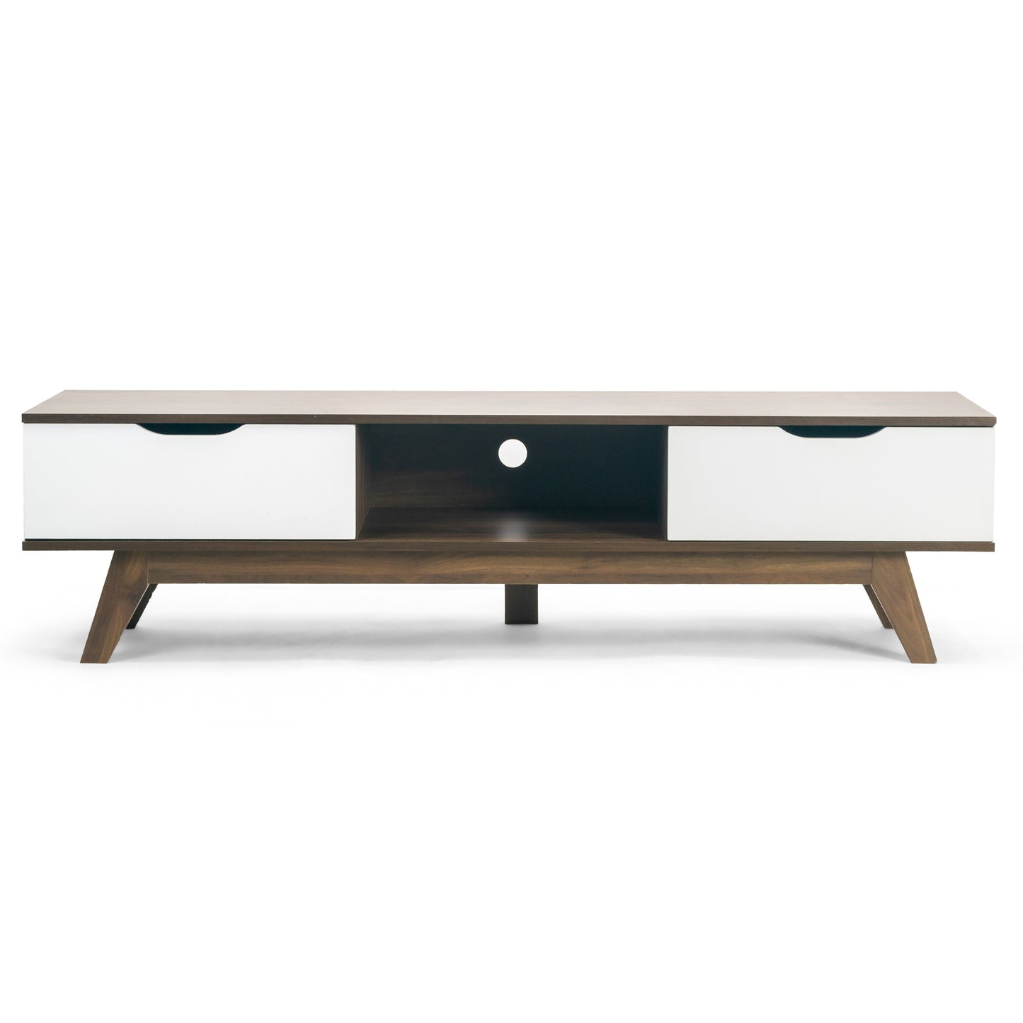 Anoki TV Stand Walnut Finish with Contrasting White Door