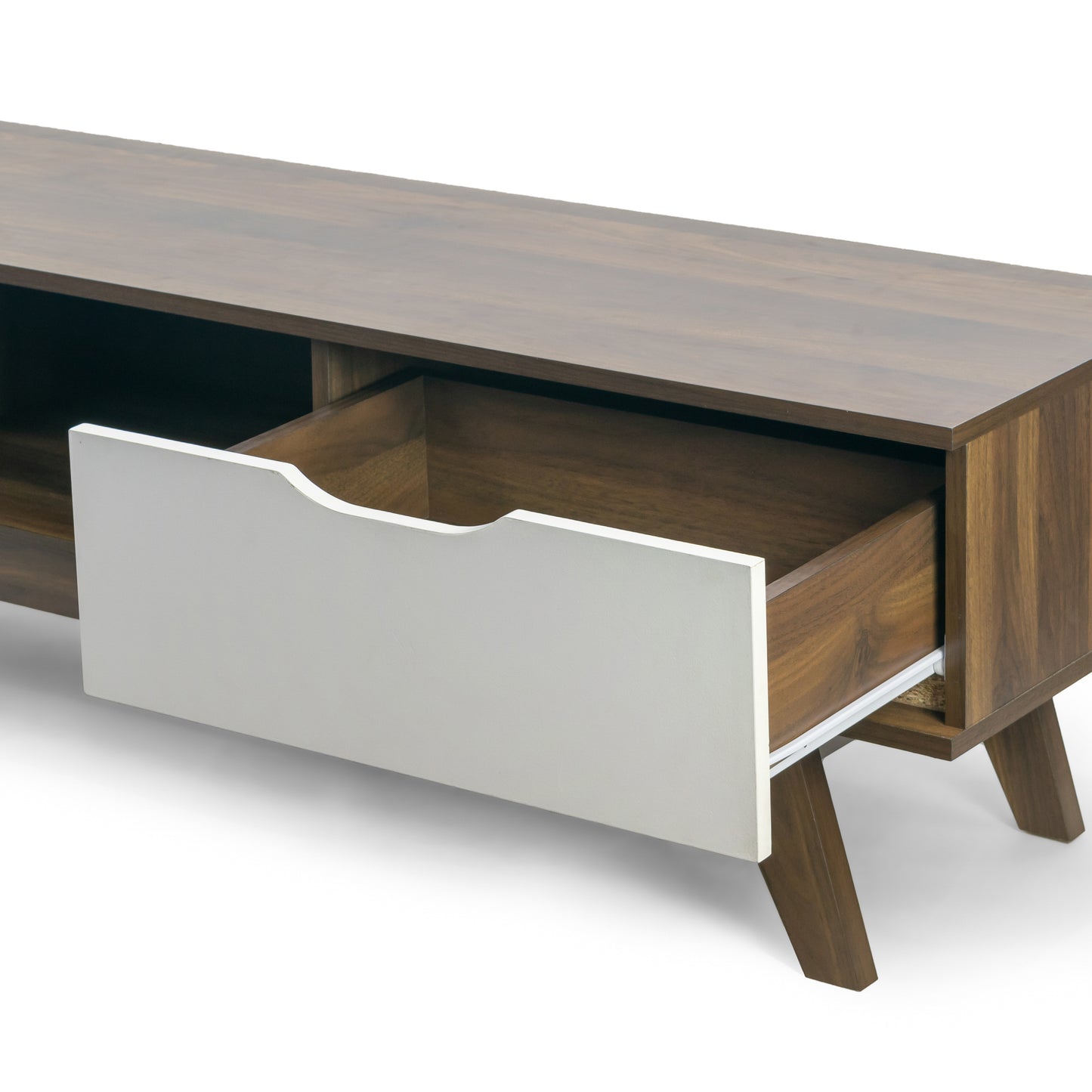 Anoki TV Stand Walnut Finish with Contrasting White Door