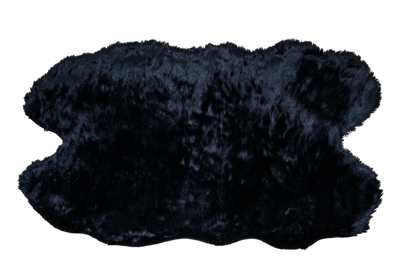 Faux Sheepskin Fur Area Rug Runner Animal-hide Shape Black 5x3