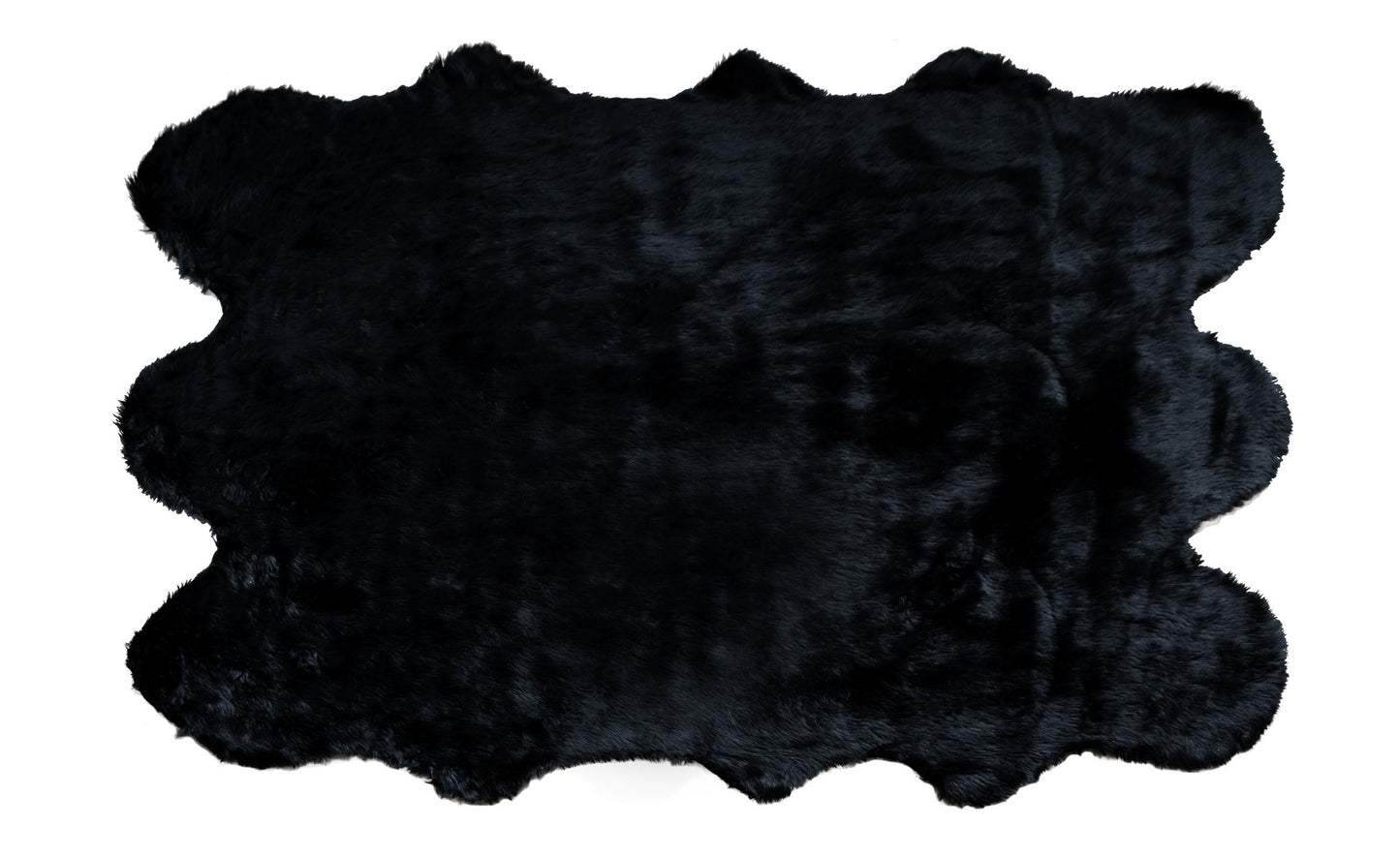 Faux Sheepskin Fur Area Rug Runner Sheepskin-like Shape Black 7x5