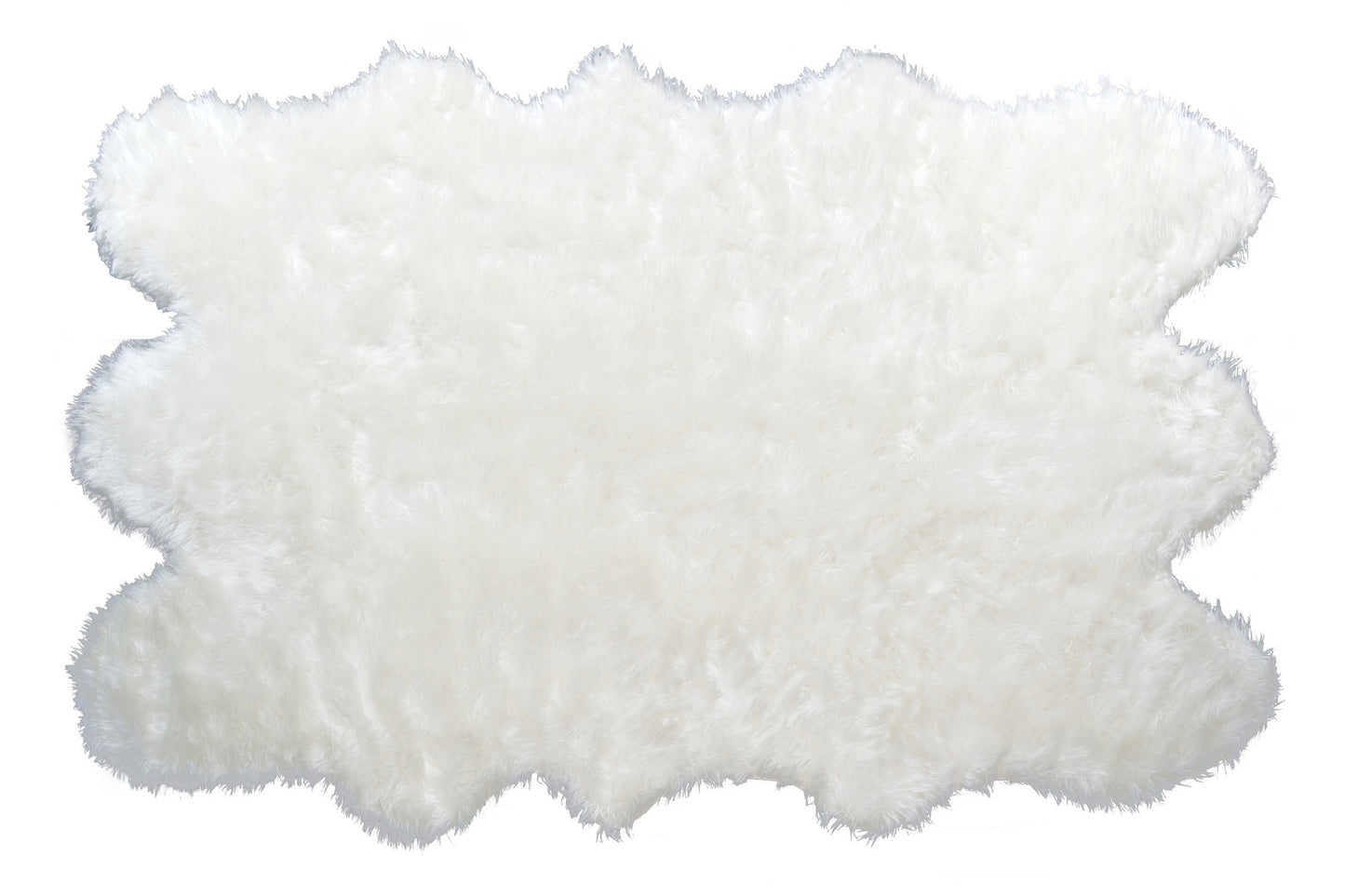 Faux Sheepskin Fur Area Rug Runner Sheepskin-like Shape White 7x5